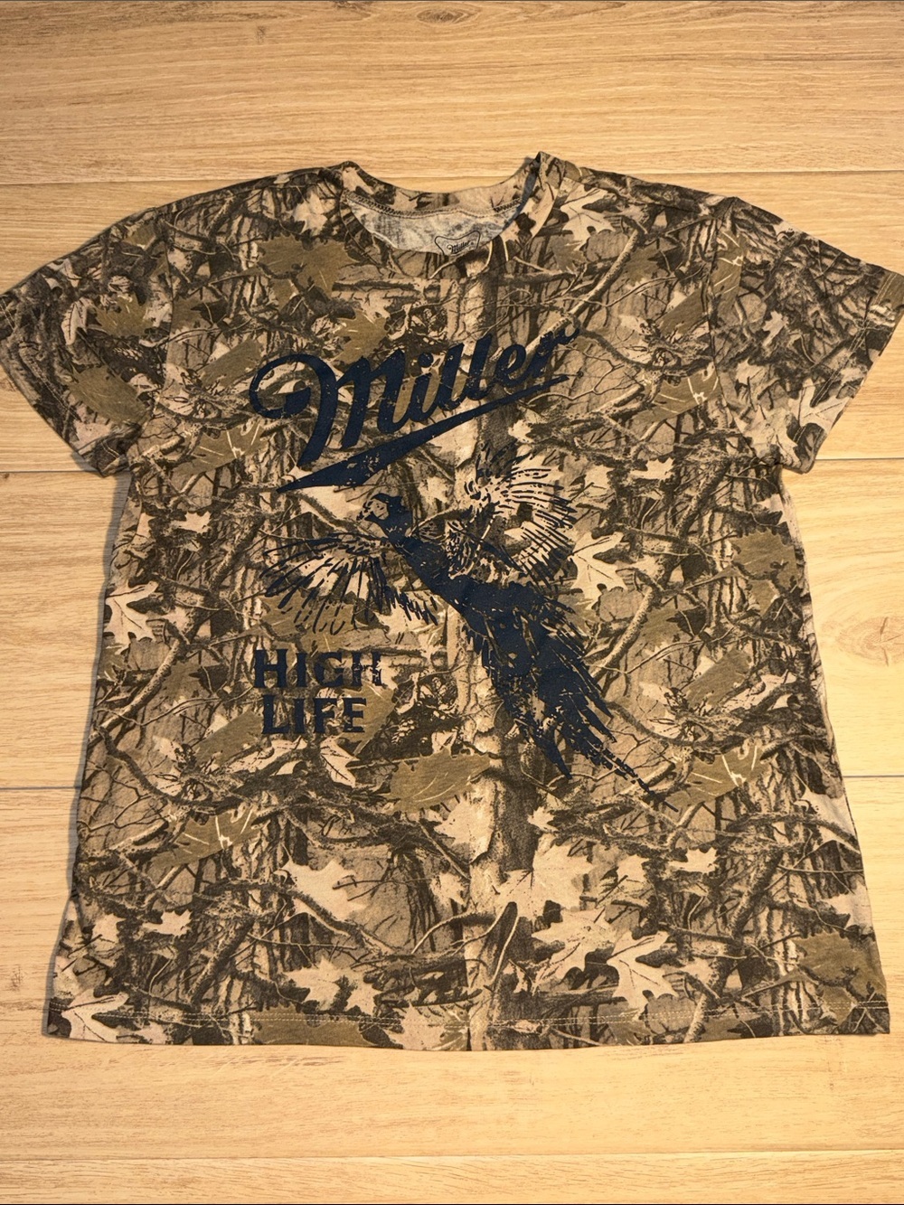 Miller High Life Camo Graphic Tee - Brown & Olive woman’s size small